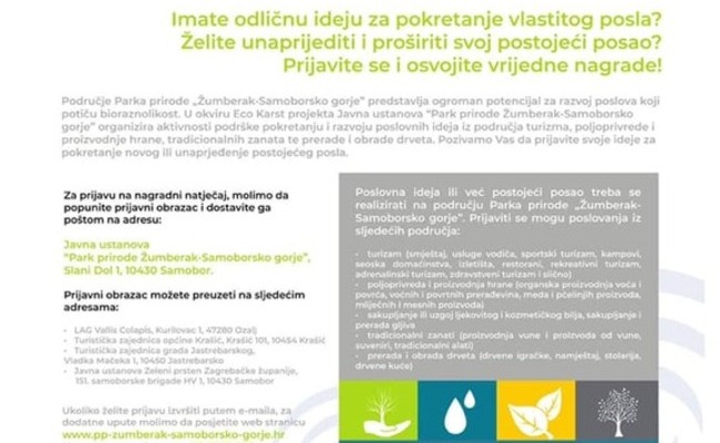 OTVOREN NAGRADNI NATJEČAJ U OKVIRU ECO KARST PROJEKTA